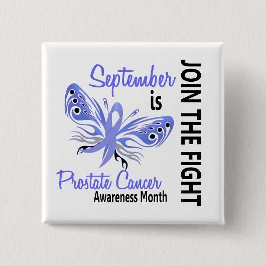 前立腺癌の認識度月の蝶3.1 缶バッジ (正面)