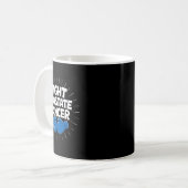 前立腺癌ブルーリボンボクシング前立腺と闘う コーヒーマグカップ (正面左)