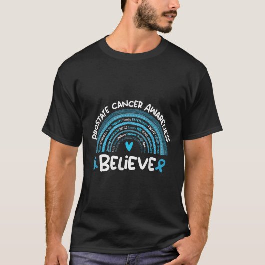 前立腺癌信じ認識度月_前立腺癌 Tシャツ (正面)