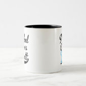 前立腺癌私はお尻を蹴りました ツートーンマグカップ (中央)