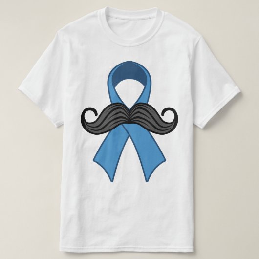 前立腺認識度リボン髭 Tシャツ (デザイン正面)