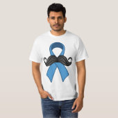 前立腺認識度リボン髭 Tシャツ (正面フル)