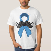 前立腺認識度リボン髭 Tシャツ (正面)