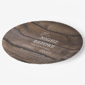 前素朴夜のカントリー結婚ウッド ペーパープレート (アングル)