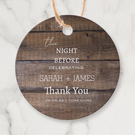 前素朴夜の国が結婚ありがとう フェイバータグ (正面)