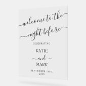 前結婚のリハーサルの夕食大歓迎夜 アクリルサイン (傾斜)