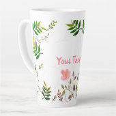 前線、葉、花 カフェラテマグ (左アングル)