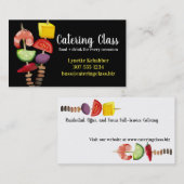 前菜のエビのkebabのシェフのケイタリングビジネスカード 名刺 (正面/裏面)