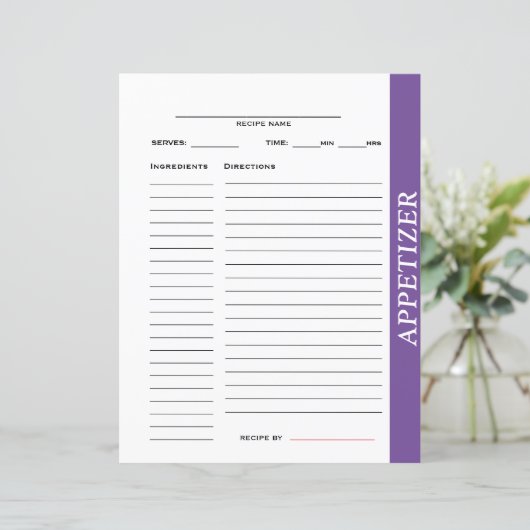 前菜レシピカード (スタンド正面)