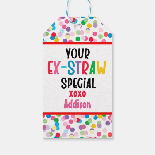 前藁の特別なバレンタインデーの好意 ギフトタグ (裏面)