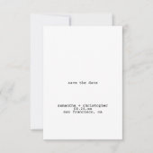 前衛的なホワイトミニマリストのバック結婚ズ写真 セーブザデート (正面)