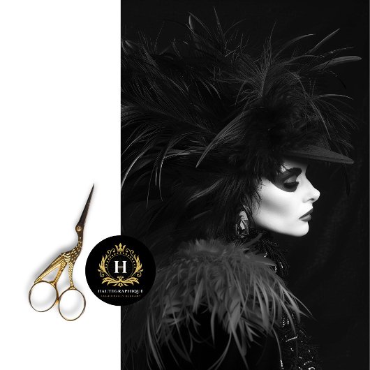 前衛的な白黒のファッション切り離し 薄葉紙