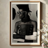 前衛的ビジョン:モノクロはっきりしたファッション ポスター