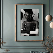 前衛的ビジョン:モノクロはっきりしたファッション ポスター