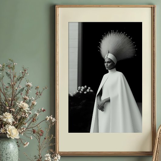 前衛皇后:ホワイト&ブラックオートクチュール ポスター