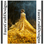 前衛黄色の花のドレスデコペ離れージ124 薄葉紙