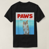 前足で犬パロディ80sコルギシャメおもしろい犬贈呈 tシャツ (デザイン正面)