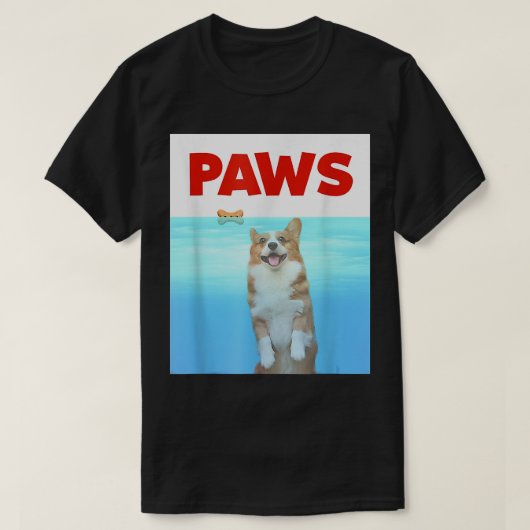 前足で犬パロディ80sコルギシャメおもしろい犬贈呈  tシャツ (デザイン正面)
