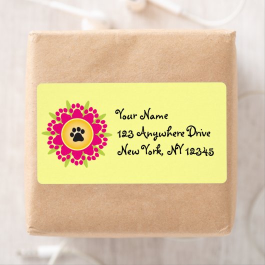 前足で花を印刷 ラベル (インサイチュ)