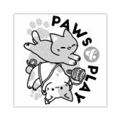 前足で遊ぼう – かわいい猫のイラスト ラバースタンプ (インプリント)