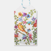 前足で黄色い鳥を印刷 ギフトタグ (正面)