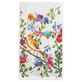 前足で黄色い鳥を印刷 スモールペーパーバッグ (正面)