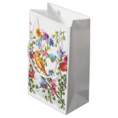 前足で黄色い鳥を印刷 スモールペーパーバッグ (裏面アングル)