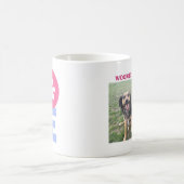 前足と個人的な写真とペットの名前とLOVE コーヒーマグカップ (中央)