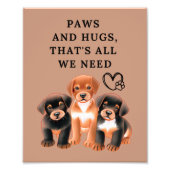 前足と抱擁、我々は水の色を必要とするすべてである フォトプリント            (正面)