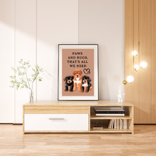 前足と抱擁、我々は水の色を必要とするすべてである フォトプリント