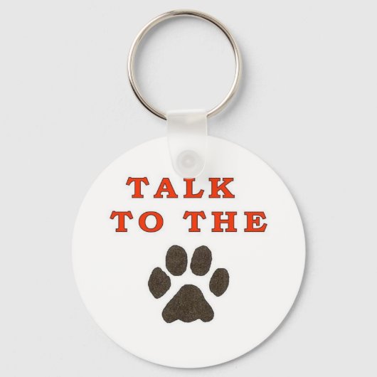 前足に話し掛ける キーホルダー (正面)