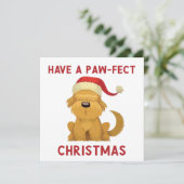 前足のクリスマスを過ごす/かわいい犬のクリスマス シーズンカード (スタンド正面)