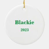 前足のクリスマスオーナメントを飾る セラミックオーナメント (裏面)