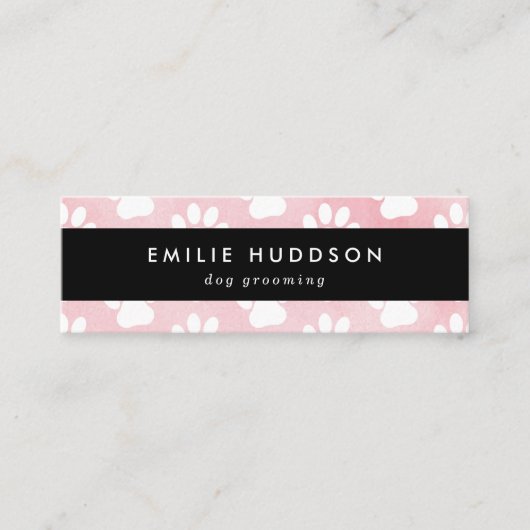前足のパターン，犬のトリマー,ドッグウォーカー，ペットショップ スキニー名刺 (正面)
