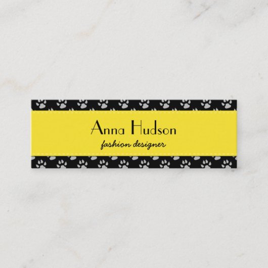 前足のパターン，犬のトリマー,ドッグウォーカー，ペットショップ スキニー名刺 (正面)