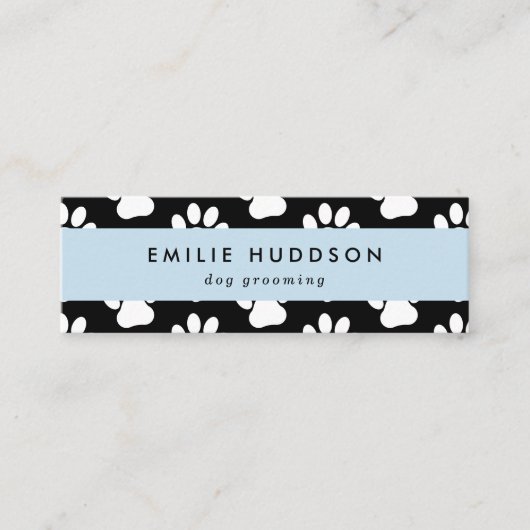 前足のパターン，犬のトリマー,ドッグウォーカー，ペットショップ スキニー名刺 (正面)