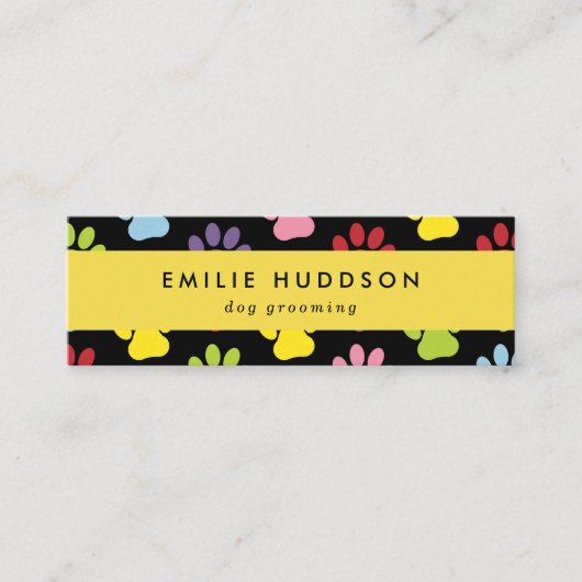 前足のパターン，犬のトリマー,ドッグウォーカー，ペットショップ スキニー名刺 (正面)