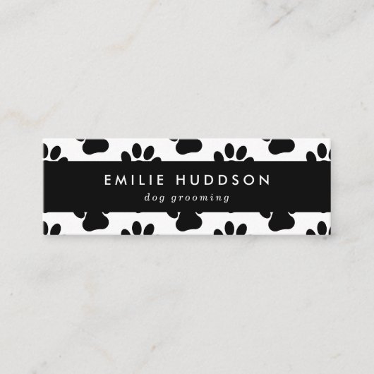 前足のパターン，犬のトリマー,ドッグウォーカー，ペットショップ スキニー名刺 (正面)
