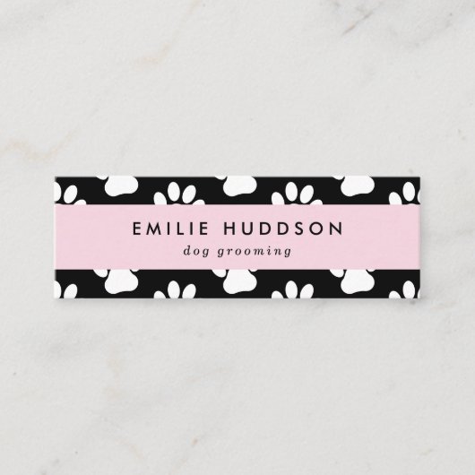 前足のパターン，犬のトリマー,ドッグウォーカー，ペットショップ スキニー名刺 (正面)