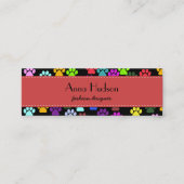 前足のパターン，犬のトリマー,ドッグウォーカー，ペットショップ スキニー名刺 (正面)