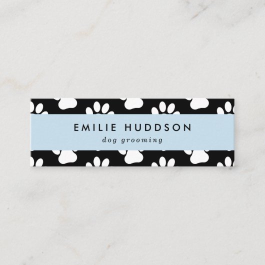 前足のパターン，犬のトリマー,ドッグウォーカー，ペットショップ スキニー名刺 (正面)