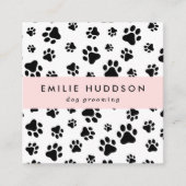 前足のパターン，犬のトリマー,ドッグウォーカー，ペットショップ スクエア名刺 (正面)
