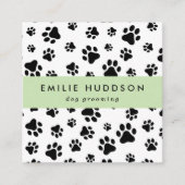 前足のパターン,犬のトリマー,ドッグウォーカー,ペットショップ スクエア名刺 (正面)