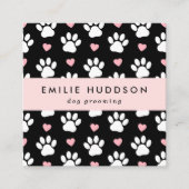 前足のパターン,犬のトリマー,ドッグウォーカー,ペットショップ スクエア名刺 (正面)