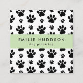 前足のパターン，犬のトリマー,ドッグウォーカー，ペットショップ スクエア名刺 (正面)