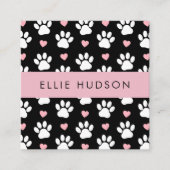 前足のパターン，犬のトリマー,ドッグウォーカー，ペットショップ スクエア名刺 (正面)