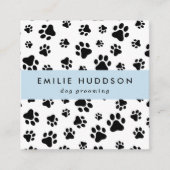 前足のパターン,犬のトリマー,ドッグウォーカー,ペットショップ スクエア名刺 (正面)