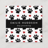 前足のパターン，犬のトリマー,ドッグウォーカー，ペットショップ スクエア名刺 (正面)