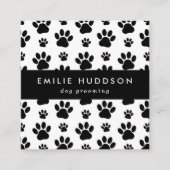 前足のパターン，犬のトリマー,ドッグウォーカー，ペットショップ スクエア名刺 (正面)