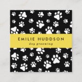 前足のパターン,犬のトリマー,ドッグウォーカー,ペットショップ スクエア名刺 (正面)